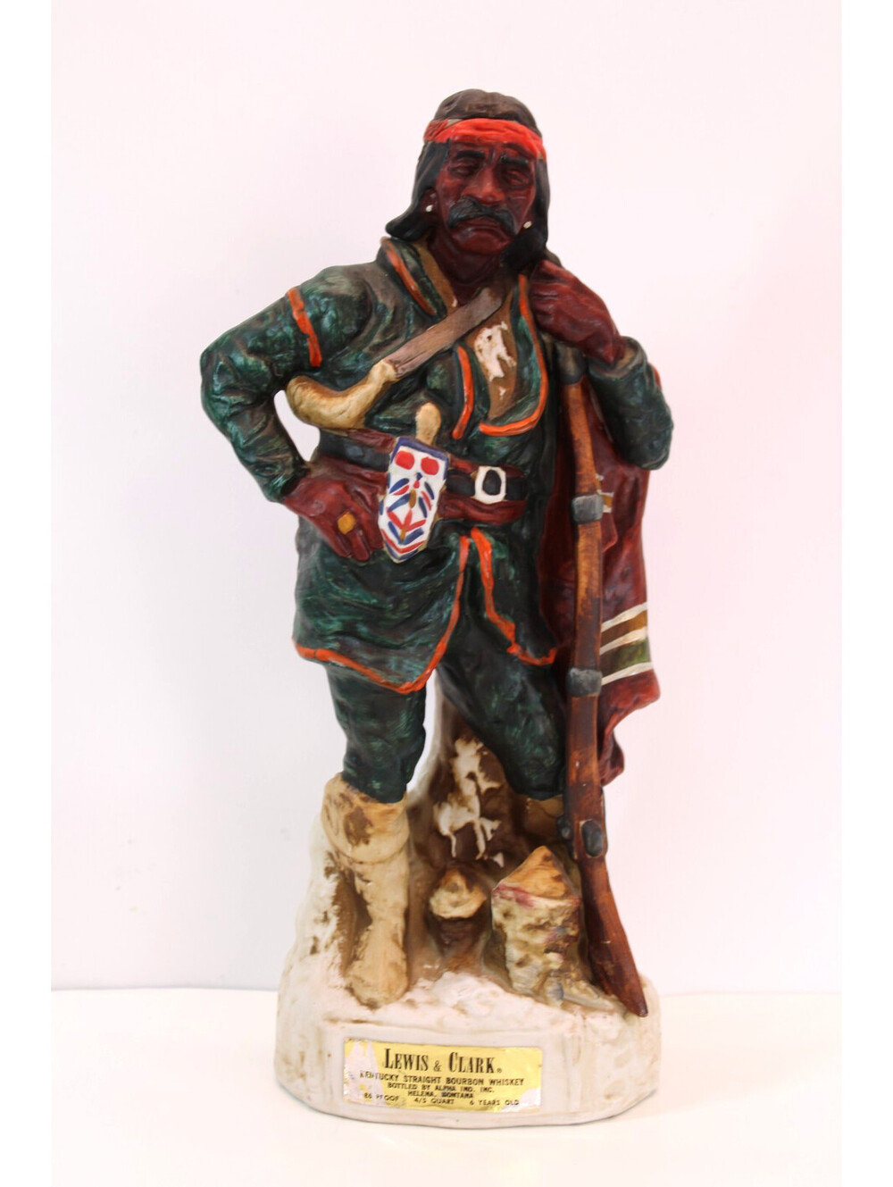 1972 Schildt Lewis & Clark "Charbonneau" Kentucky Whiskey Decanter 13" + Label